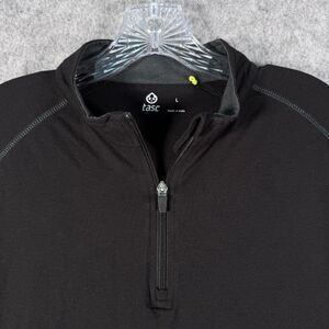 Tasc 1/4 Zip Pullover Sweater Mens Size Large Black Bamboo Blend Long Sleeve